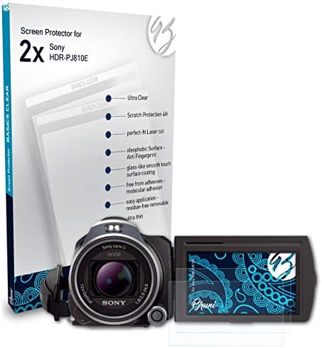 Protetor de tela Bruni compatível com o filme protetor da Sony HDR-PJ810E, filme de proteção cristalina