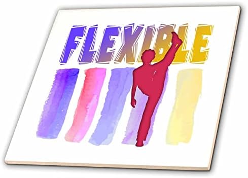 Imagem 3drose de palavra flexível com listras e silhueta mulher - azulejos