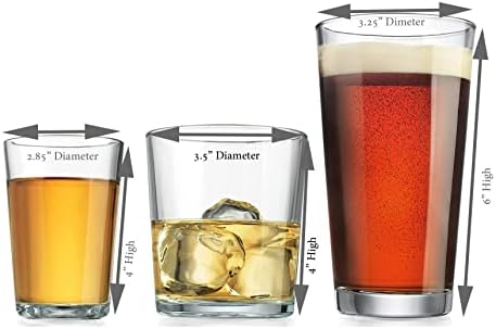 Copos de bebida durável de base pesada, xícaras de vidro transparente - conjunto de copos elegantes