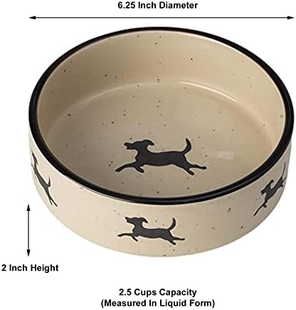 Petrageous 14025 perseguindo cães de grés de grés ou tigela de água com 6 xícaras de 4 cm de diâmetro por 3 polegadas