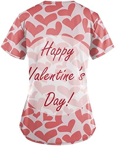 Imprimir uniformes de enfermagem para mulheres, camisas de pescoço em V Camisetas em Valentim de manga