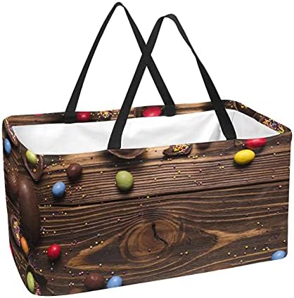 50l Shopper Bags Sweets de Páscoa Caixa de compras dobra de madeira de madeira