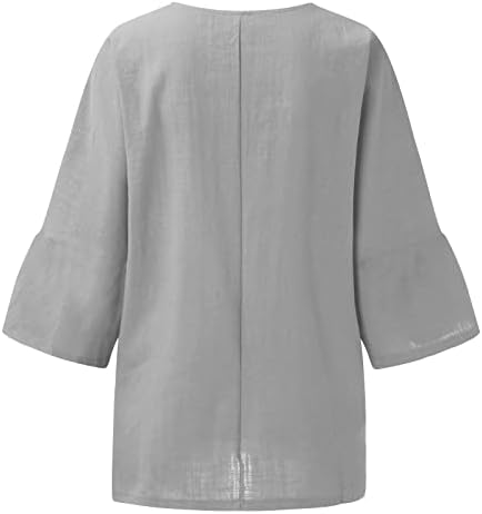 Feliz Camisas de Páscoa para Mulheres 3/4 Sleeve Slit Tunic Tunic Tops
