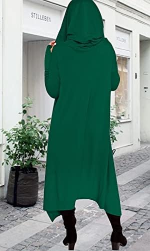 Sprfloral feminino assimétrica de manga longa Casaul moletom moletons túnos de túnica
