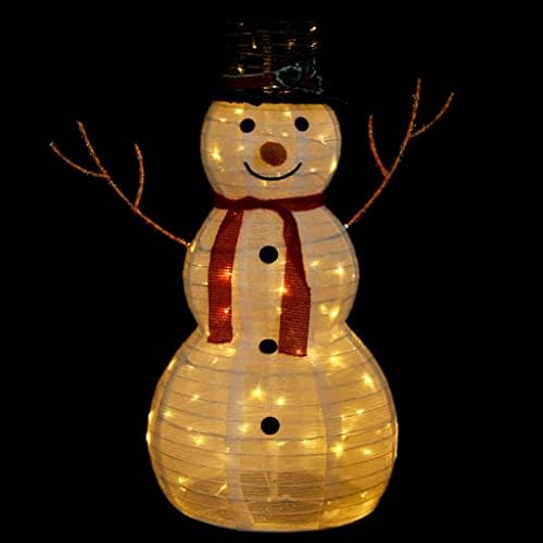 Cumyzo Decorative Christmas Snowman Figura com tecido de luxo de LED 3 pés 5,6kg/12.32IB Iluminação de