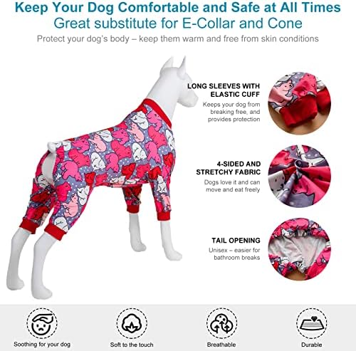 Lovinpet PJS for Dogs XL - Camisa de alívio de ansiedade, proteção solar para cães, pós -cirurgia de pijama de