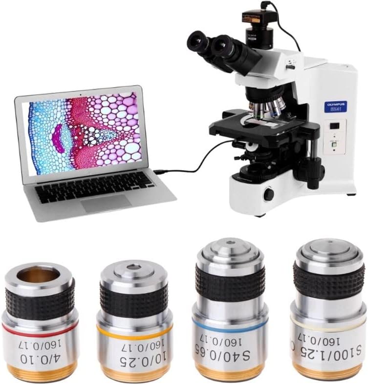 Kit de acessórios para microscópio para adultos 4x 10x 40x 100x lente objetiva achromatic para microscópio