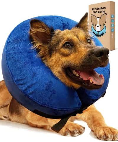 Cone de colar de cachorro inflável - colar de cachorro para após a cirurgia, cone de cachorro alternativa após