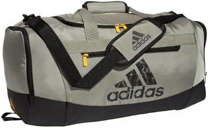 Bolsa de mochila média da Adidas Defender 4, seixos prateados/preto/ousado, um tamanho único