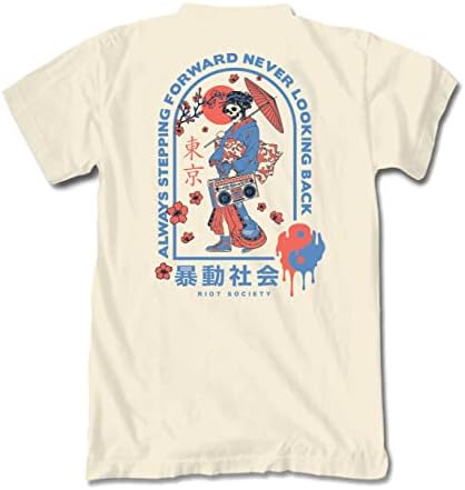 T-shirt de moda de manga curta e bordada de manga curta da Riot Society