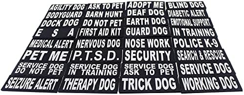 Nariz Work Vett Patches Removable Service Dog Patch com letras impressas reflexivas para suporte de colar