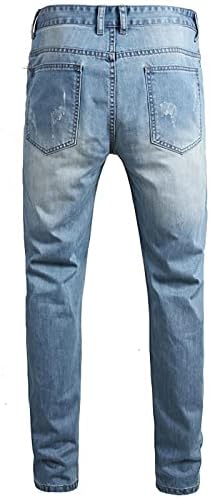 Calças casuais masculinas de Badhub masculino Men Jeans de Fabit Slim-Fit