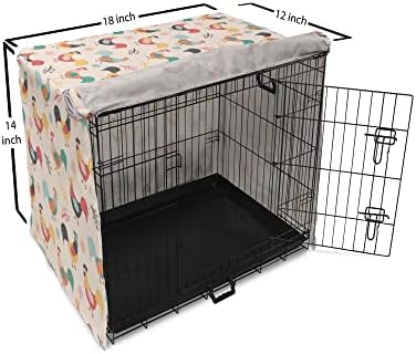 Capa lunarável de caixas de cães de frango, padrão de animais agrícolas com galões de desenho de