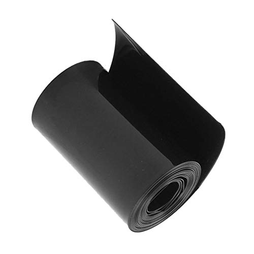 DIY Bateria PACK PVC Tubo de embrulho de encolhimento de calor, preto 150 ± 3mm Largura plana 3m