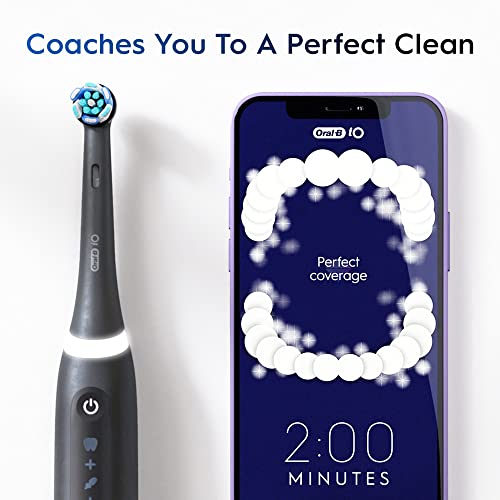 Escova de dentes elétrica oral-b io série 5 com cabeça de escova, recarregável, preto