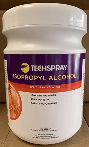 TechSpray - Alcoólico IPA Recipiente de limpeza pré -saturado 100/DSPNS