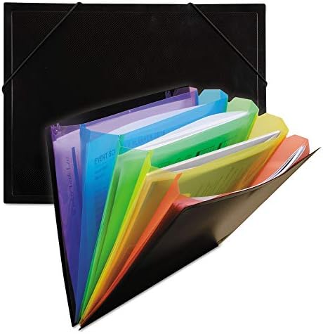 C-line, CLI59011, Rainbow Pockets Document Catern, 1 cada, preto, 9 1/2 x 12 1/4 x 1/4