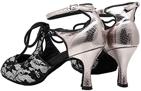 Sapatos de dança de dança de performance hroyl para mulheres sandálias de sandálias salsa salão salto salto,