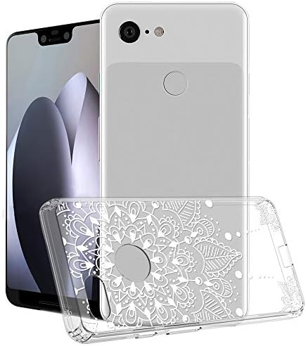 Google Pixel 3 XL CASE, TopNow Clear Design Plastic Hard Back Case com capa de proteção contra pára -choques TPU para Google Pixel 3 XL - Flor Branca