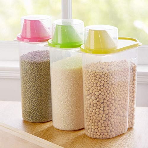 Aoof Plástico Clear Food Cozinha Recipiente de armazenamento de cozinha selada grãos de tanques