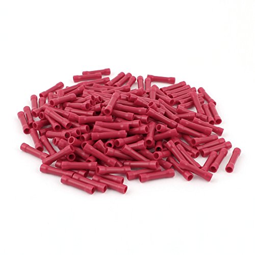 UXCELL A15051100UX0556 Terminal de crimpagem pré-isolada de plástico para cabo AWG22-16 com 200 peças, vermelho