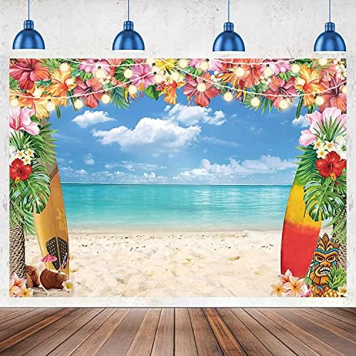 Jasree Vinyl 7x5ft tecido de verão cenário de praia havaiana para fotografia flor tropical luau aloha