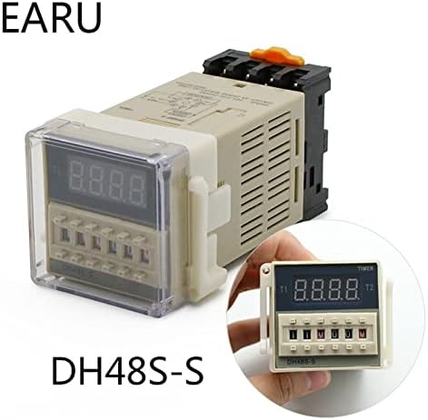 EKSIL DH48S-S 0.1S-990H AC 110V 220V DC 12V 24V Ciclo de repetição SPDT Programável Timer Time Time Relé