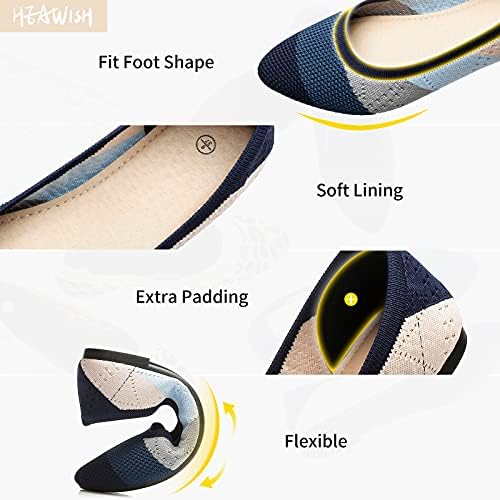 Sapatos de planície de balé feminino hewish