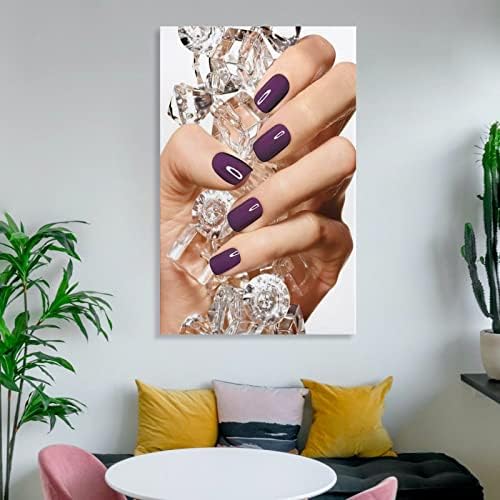 Manicure Poster Purple Unh Nail Salon Poster Decoração de salão Decoração de tela Pintura de pintura e estampas
