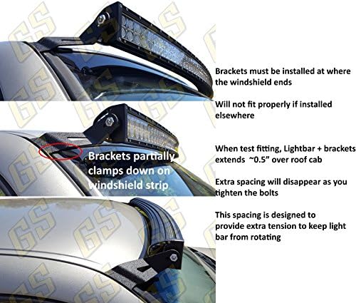 GS Power Upper Windshield Montar suporte de luz de luz LED compatível com Chevrolet 1996-2006 Chevy