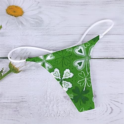 IIUS Panties de calcinha de tanga sexy verde do dia de S.Patrick para mulheres safadas safadas T-back subwear