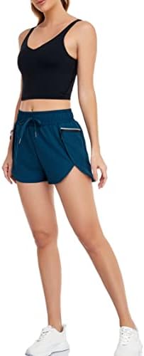 Oalka Women's Quick Dry Scort Shorts Alinhados Shorts Athletic com bolsos