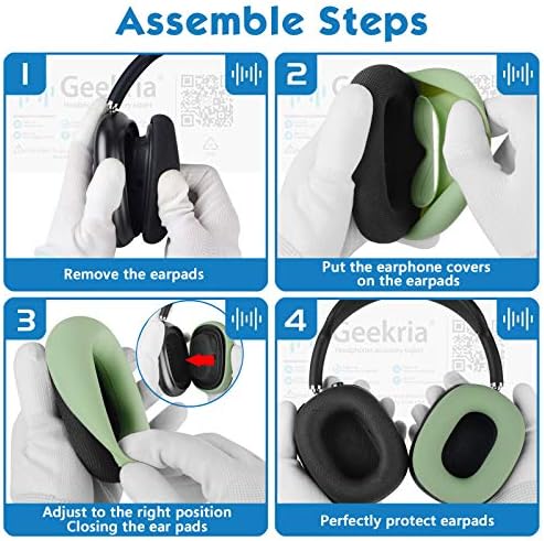 GEEKRIA Silicone Earpad Capas compatíveis com airpod max, tampas de protetor de evido/fones de ouvido/almofada