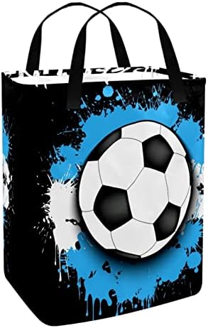Bola de futebol de bandeira da Argentina contra o padrão de lavanderia dobrável com estampa, cestas de lavanderia