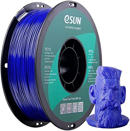 ESUN 3D 1,75 mm azul sólido PETG 3D Filamento de 1kg Spool, precisão dimensional +/- 0,03 mm, 1,75 mm Blue