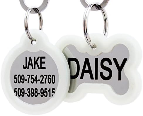 Gotags personalizadas tags de cachorro em aço inoxidável, inclui brilho no silenciador de etiquetas