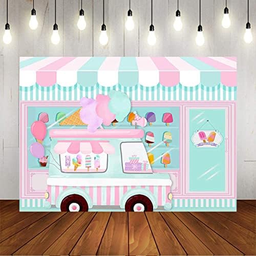Mocsicka Ice Cream Parlor Shop Summer Summer Summer Truck Birthday Party Background Background