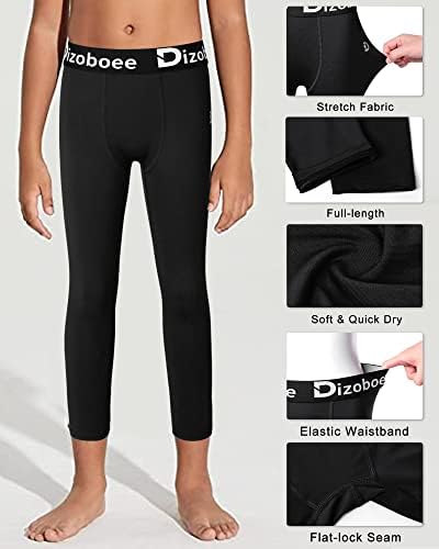 Dizoboee Boys Compression calças de perneiras de perneiras para esportes para jovens crianças atléticas de basquete