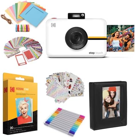 Kodak Step Touch | Câmera digital de 13MP e impressora instantânea com tela sensível ao toque de 3,5 LCD, Vídeo HD 1080p - Suíte de edição, Bluetooth & Zink Zero Ink Technology | Branco
