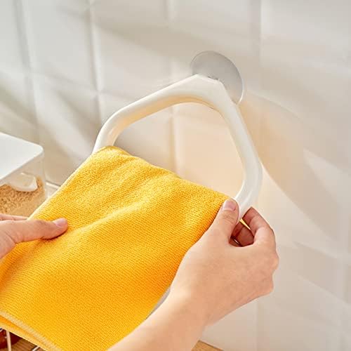 EIKS 2 Set toalhas ganchos de pano anéis com xícara de sucção parede montada para banheiro por porta de