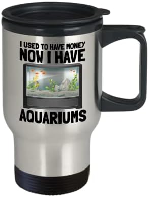 Presente aquarista engraçado - caneca de viagem de peixe - Presente de peixe - presentes de aquário - agora eu tenho aquários