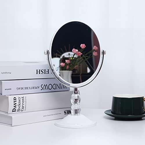 Longsheng - Desde 2001 - espelho de maquiagem de vaidade branca com espelho giratório de 360 ​​graus em 360 graus, mesa de bancada portátil, barbear banheiro banheiro.