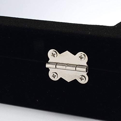 Caixa de jóias da caixa de anel de veludo Hewady Caixa de armazenamento, caixa de exibição de jóias com tampa de vidro - para anéis, brincos, broches