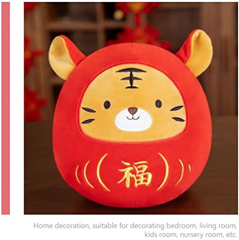 Angoily 2pcs Toys de tigre zodíaco chinês 15 cm de pelúcia Tigre Figuras Tiger Mascot Doll Pachoted Animal