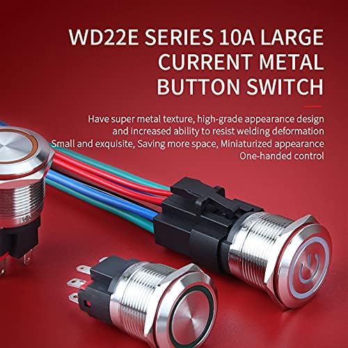 WD22MM10A Símbolo Light Momento 1ni1nc Metal Push Buttern interruptor -