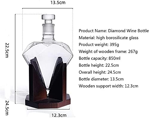 Havefun Sobriedade Diamond Whisky Decanter, vem com uma base sólida de carvalho vermelho, decantador