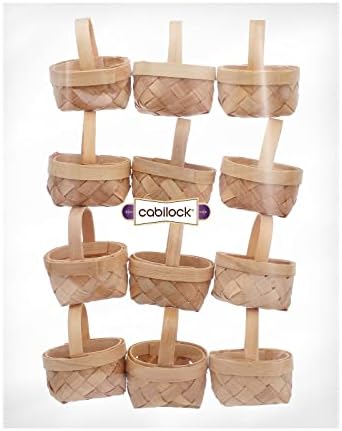 Cabilock 12pcs Mini cestas de tecido com alças Fazenda Pequena cesta de cestas de casamento Cestas de armazenamento