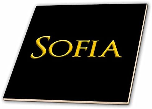 3drose Sofia Nome popular da senhora na América. Amarelo em charme preto - telhas
